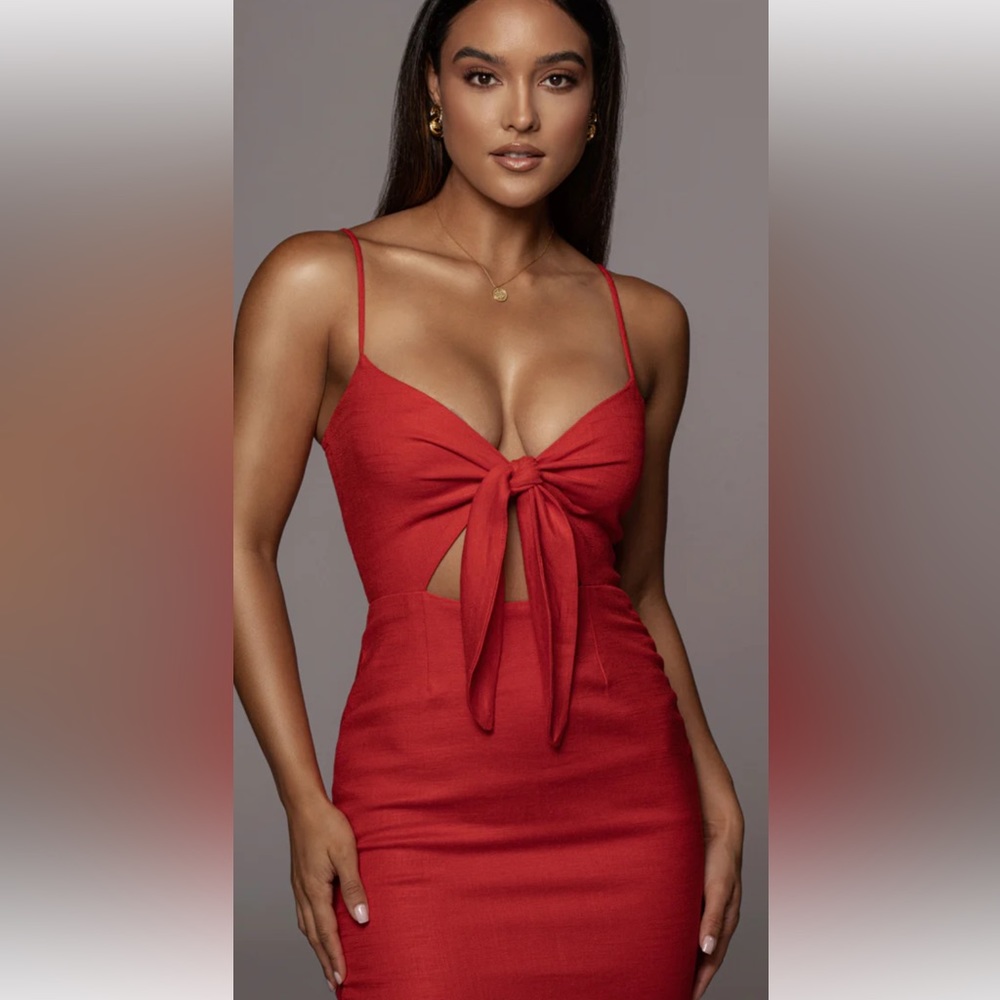 JLux Label Red Dolores Linen Dress - NWT Medium